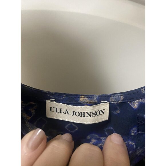 Ulla Johnson Nia Dress Womens 4 Blue Ruffle Tiered Sleeveless Boho Midi Cotton - Picture 3 of 5